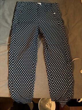 Reitmans Black Leggings with White Polka Dots